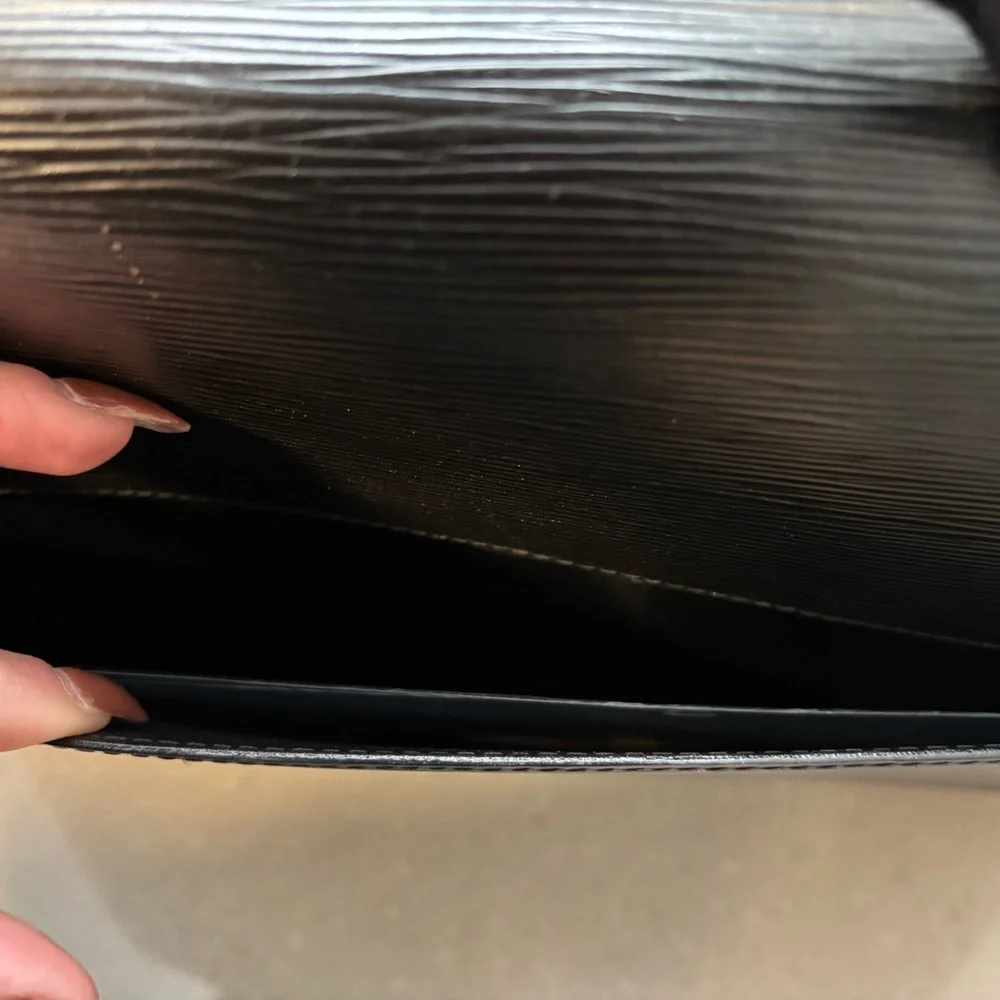 LAST CHANCE Louis Vuitton Black Epi Leather Briefcase with Gold Hardware